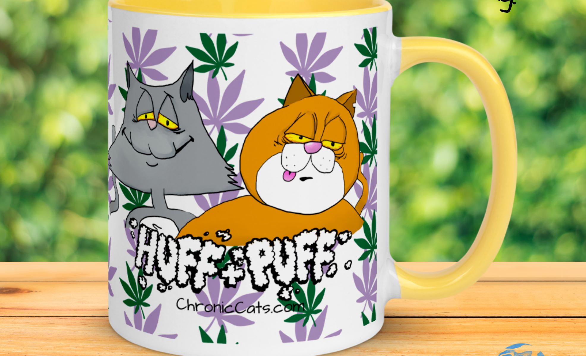 Chronic Cats Yellow Ceramic Mug